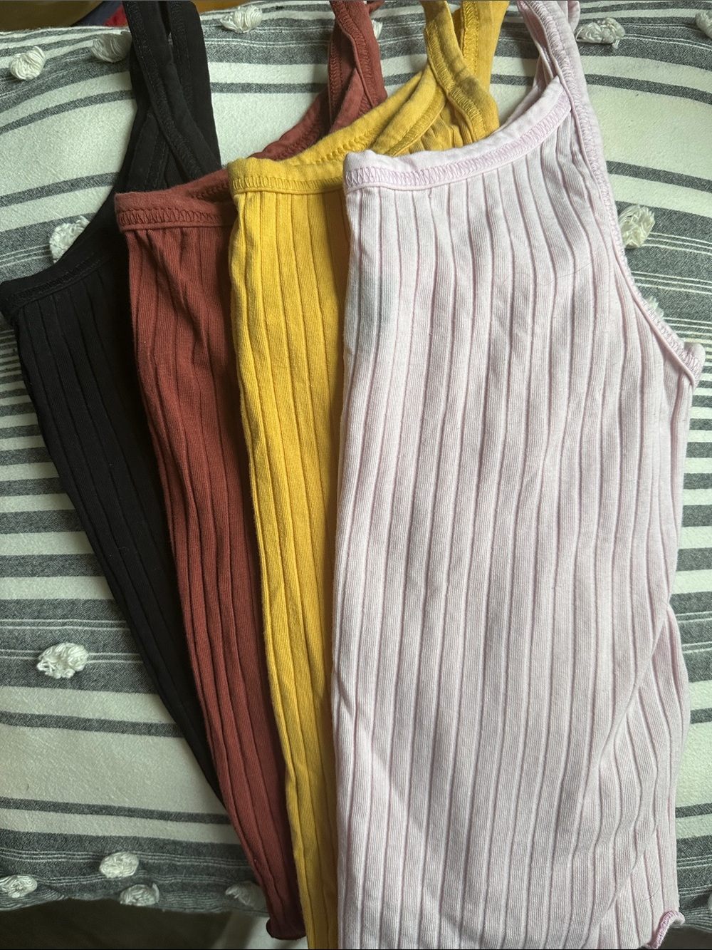 Old Navy Ribbed Tank Top Set in Light Pink, Mustard, Rust and Black